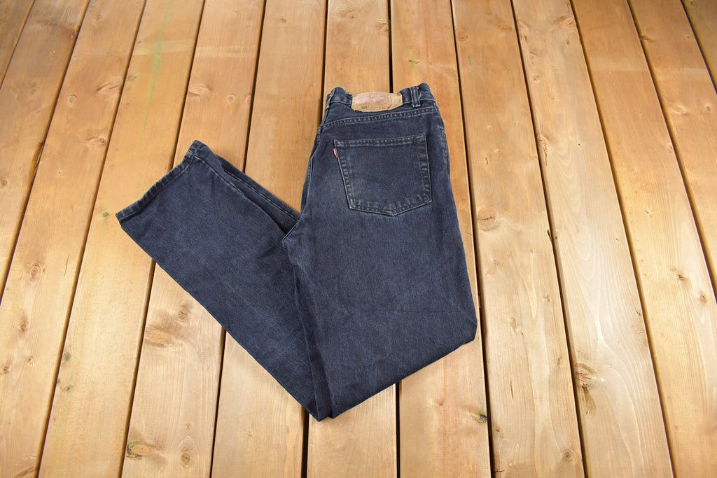 Vintage 1990s Levi's 501 Navy Blue Denim Jeans Size 32 x 33