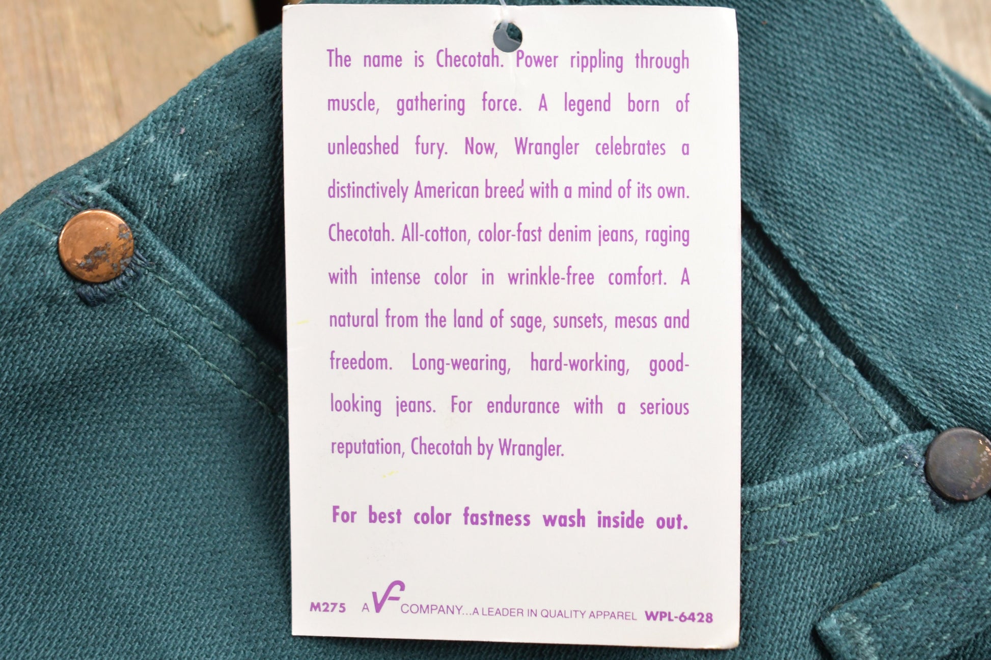 Wrangler Cowboy Cut Deadstock Vintage 1980s Jeans Size 28 x 32 Forrest Green