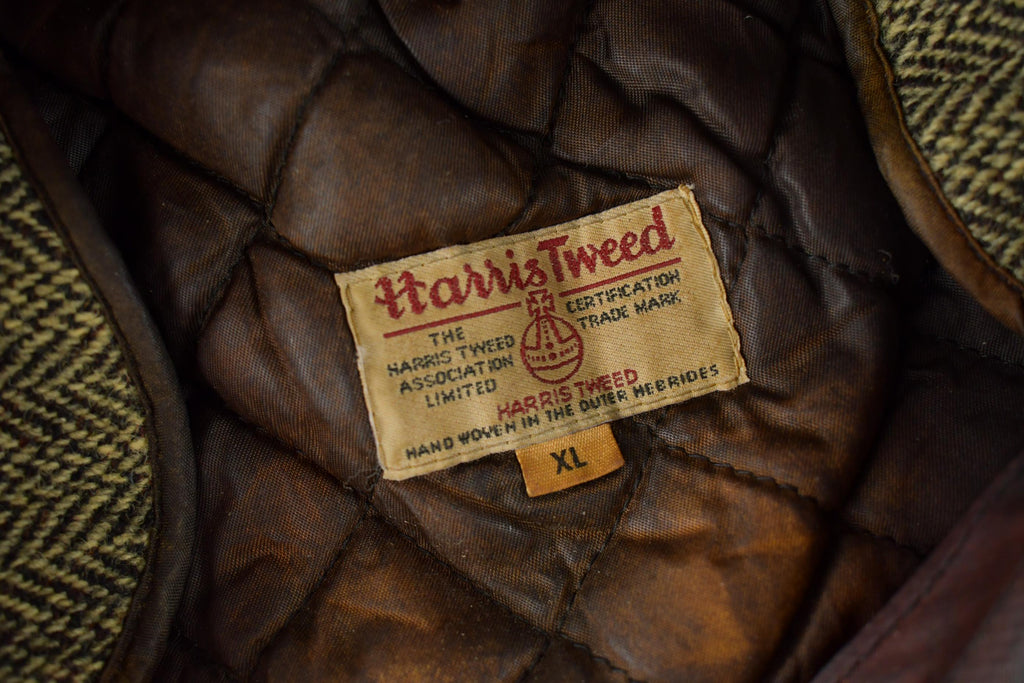 Vintage 1980s Eddier Bauer Harris Tweed Paper Boy Hat Size XL