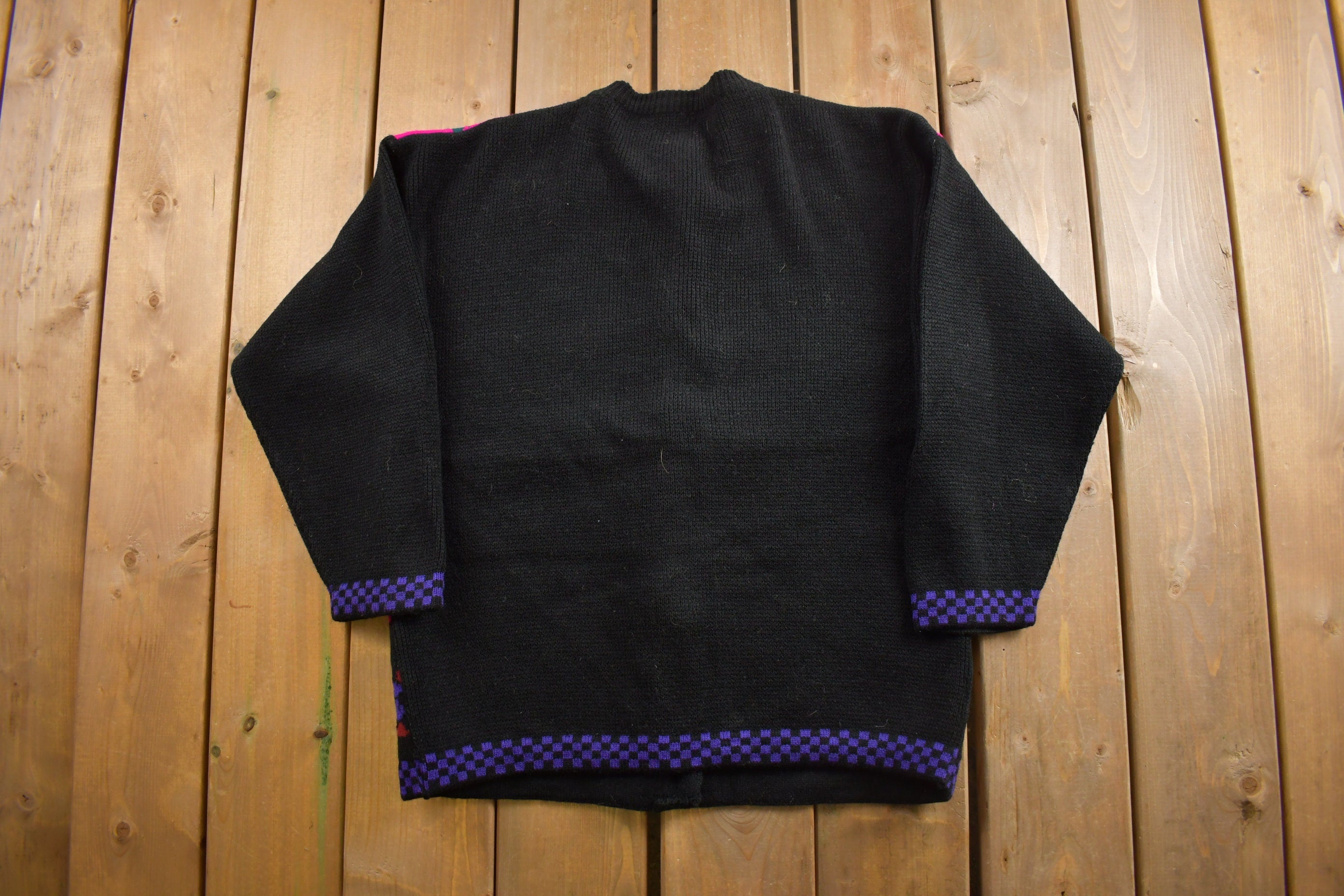 Vintage 1990s Floral Pattern Cardigan Sweater