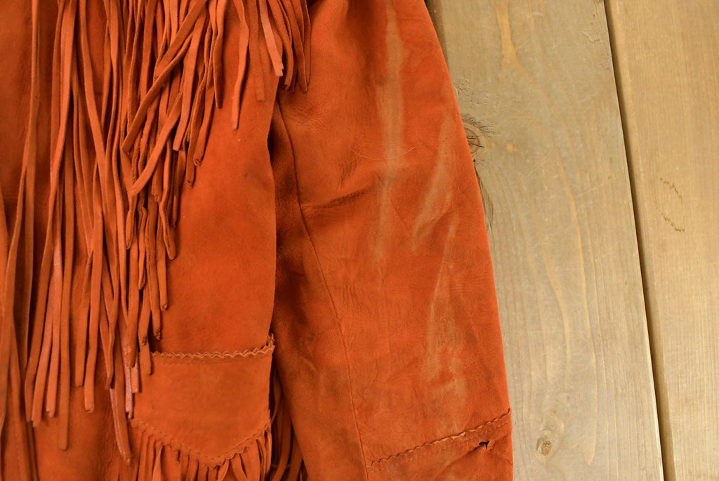 Vintage 1940s Genuine Leather Western Fringe Jacket Women's Medium /