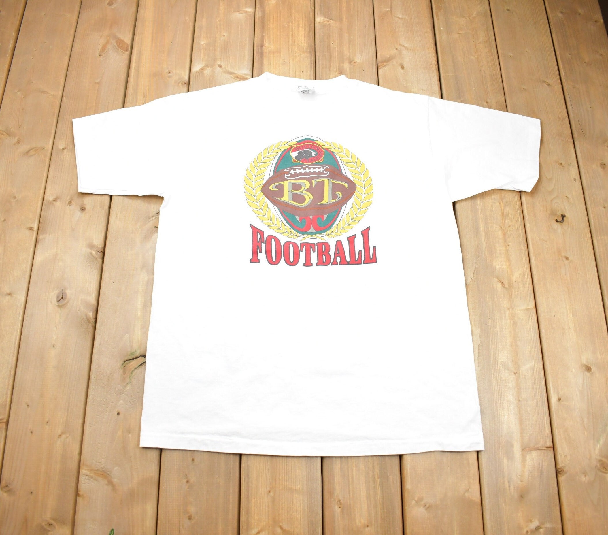 Vintage 1990s Boston Traders Football Graphic T-Shirt