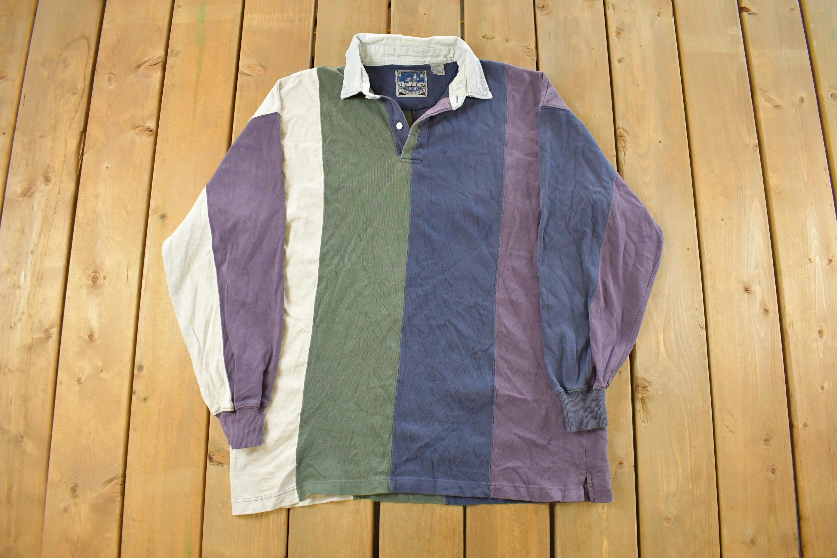 Vintage 1990s Mackinaw & Hudson Rugby Striped Shirt Mens XL
