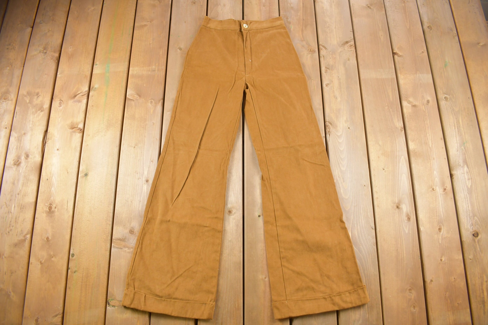Vintage 1970s Wool Bell Bottom Pants Size 24 x 31