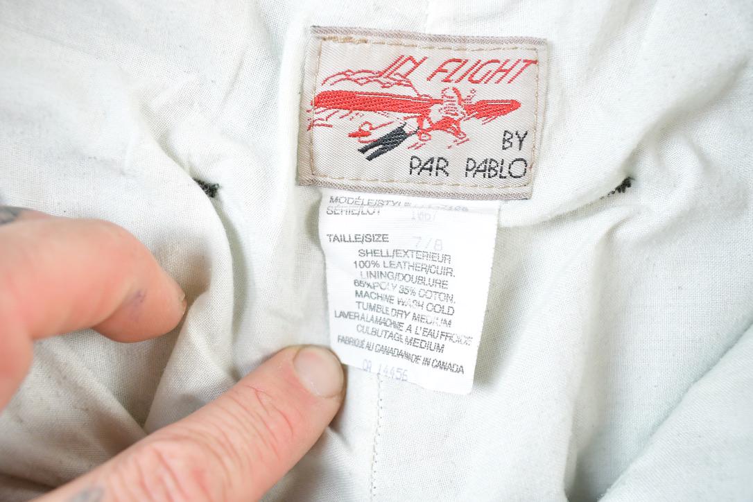 Vintage 1990s In Flight By Par Pablo Leather Airplane Pilot Work Jeans Size 24 x 30