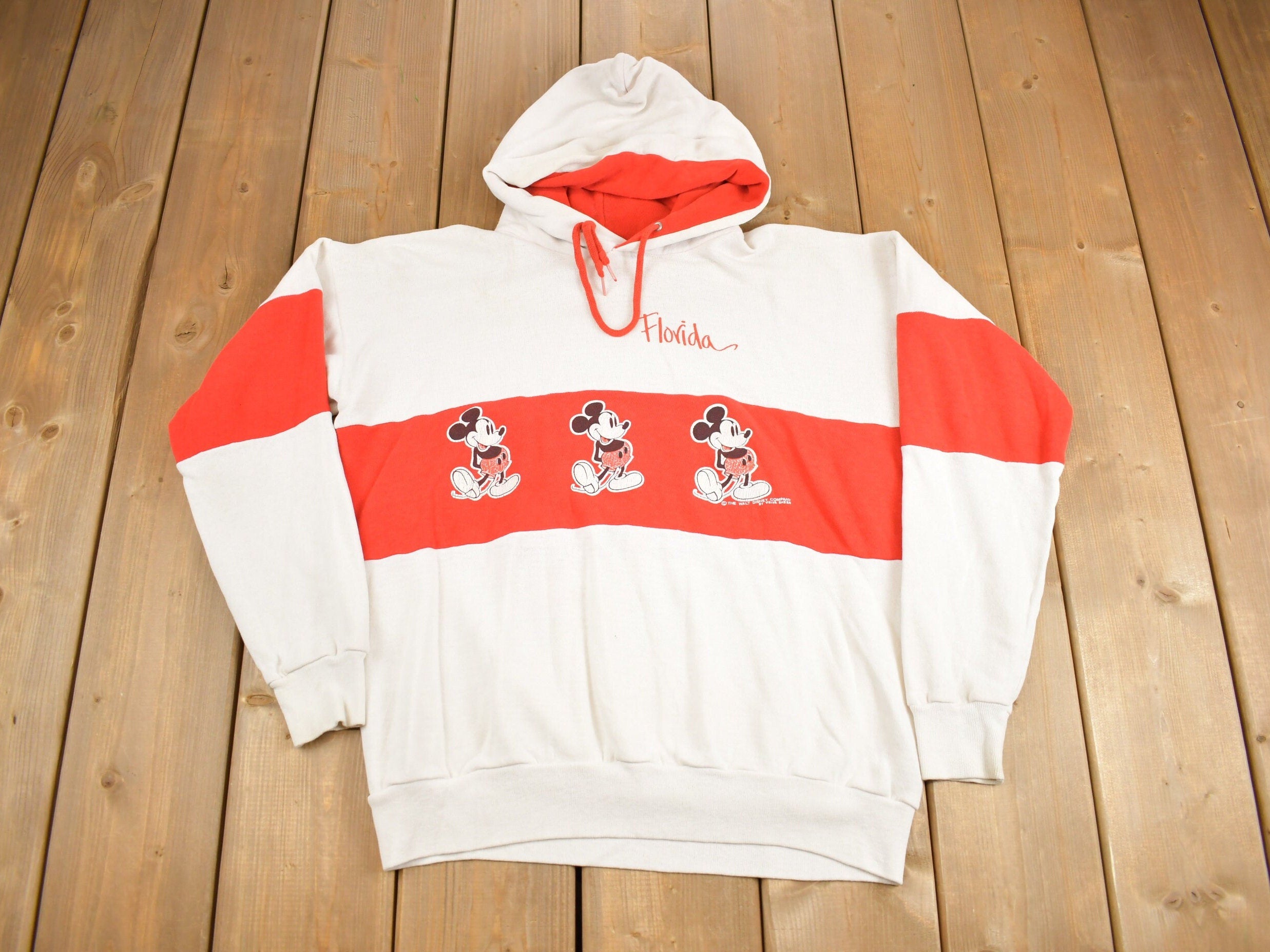 Vintage 1970s Mickey Mouse Florida Hoodie  True Vintage  Florida  Velva Sheen  Made In USA