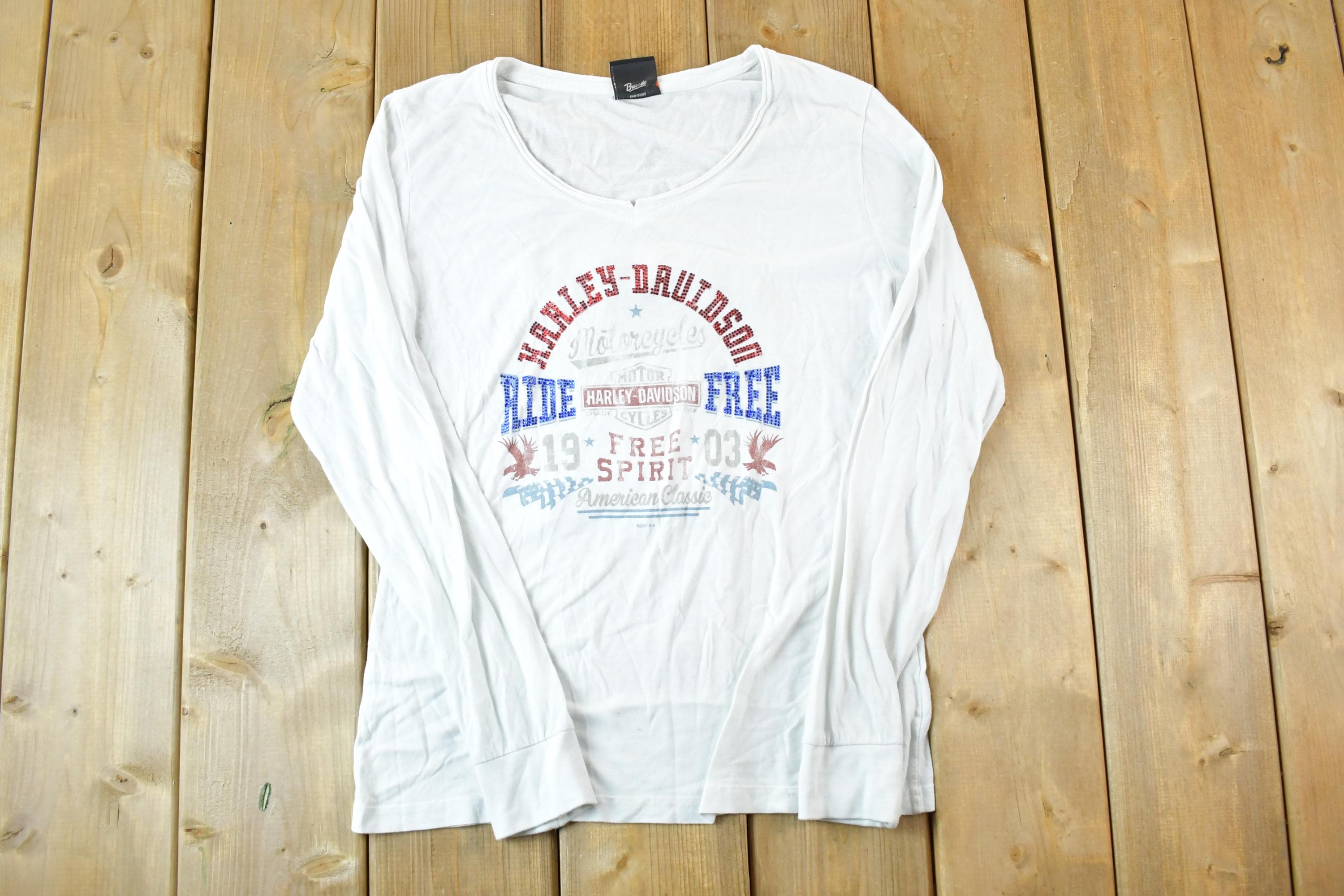 Vintage Y2K Harley Davidson Souvenir Long Sleeve T-Shirt Womens S