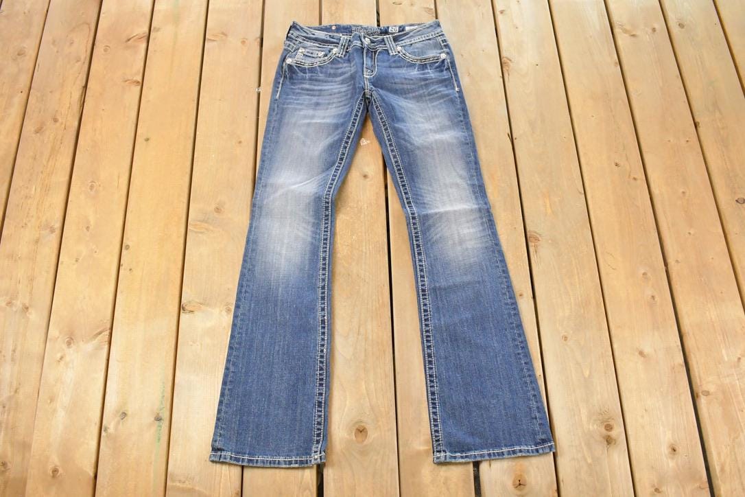 Vintage Deadstock Y2K Miss Me Bedazzled Low Rise Jeans Women's Size 26x31
