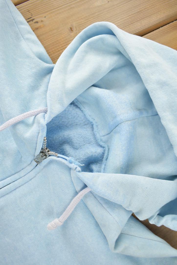 Vintage 1990s Blank Light Blue Zip Up Hoodie