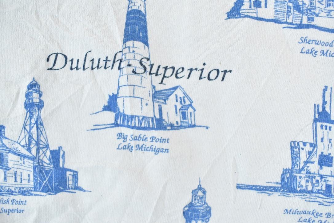 Vintage 1990s Duluth Superior AOP Lighthouses Single Stitch T-Shirt  90s Vintage Souvenir Tee  Rare Vacation Tee  Summer Shirt