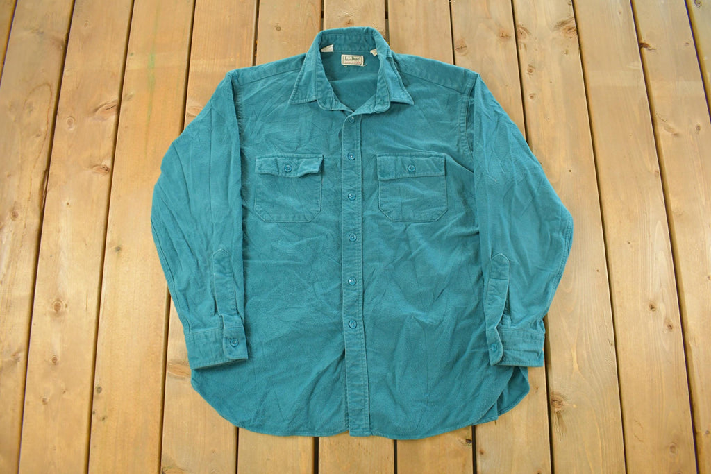 Vintage 1990s L.L. Bean Chamois Cloth Button Up Shirt Men's L