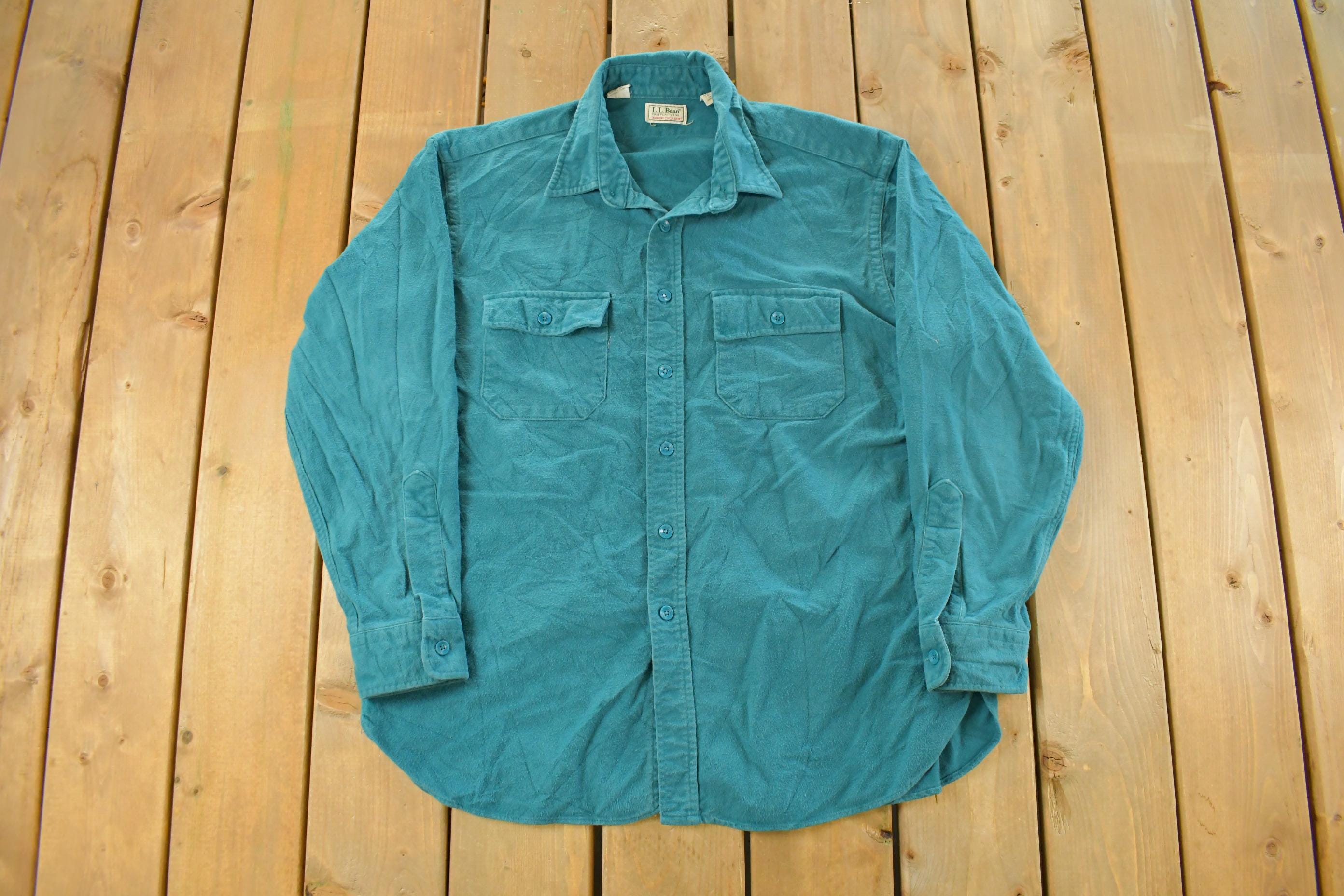 Vintage 1990s L.L. Bean Chamois Cloth Button Up Shirt Men's L