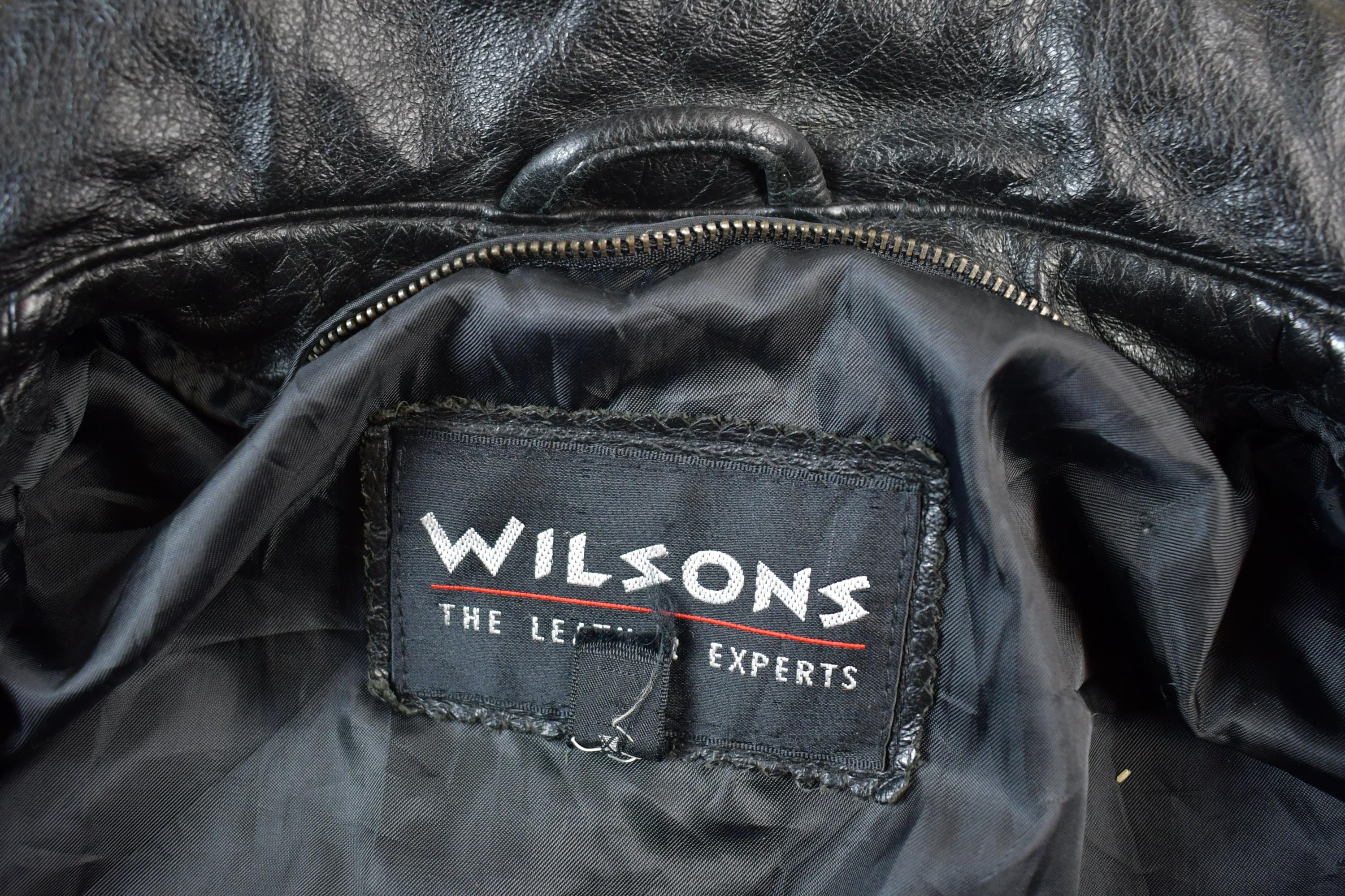 Vintage 1990s Wilsons Leather Biker Jacket Made In USA