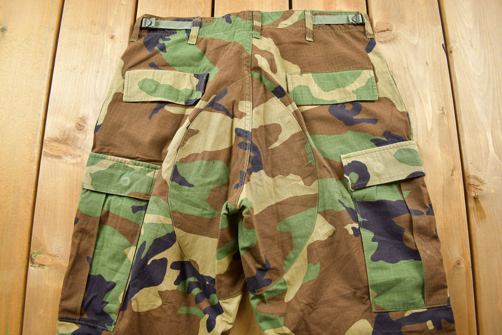 Vintage Army Woodland Camouflage Cargo Pants Size 34 x 30