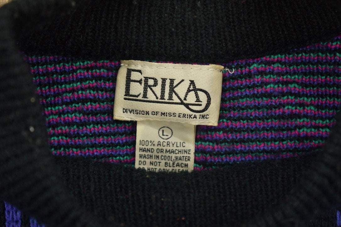 Vintage 1990s All Over Pattern Knitted Crewneck Sweater /