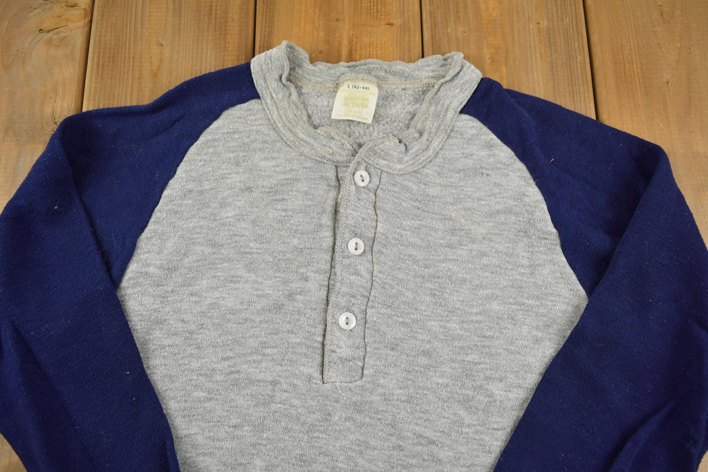 Vintage 1970s Sears Thermal Sweater Made In USA