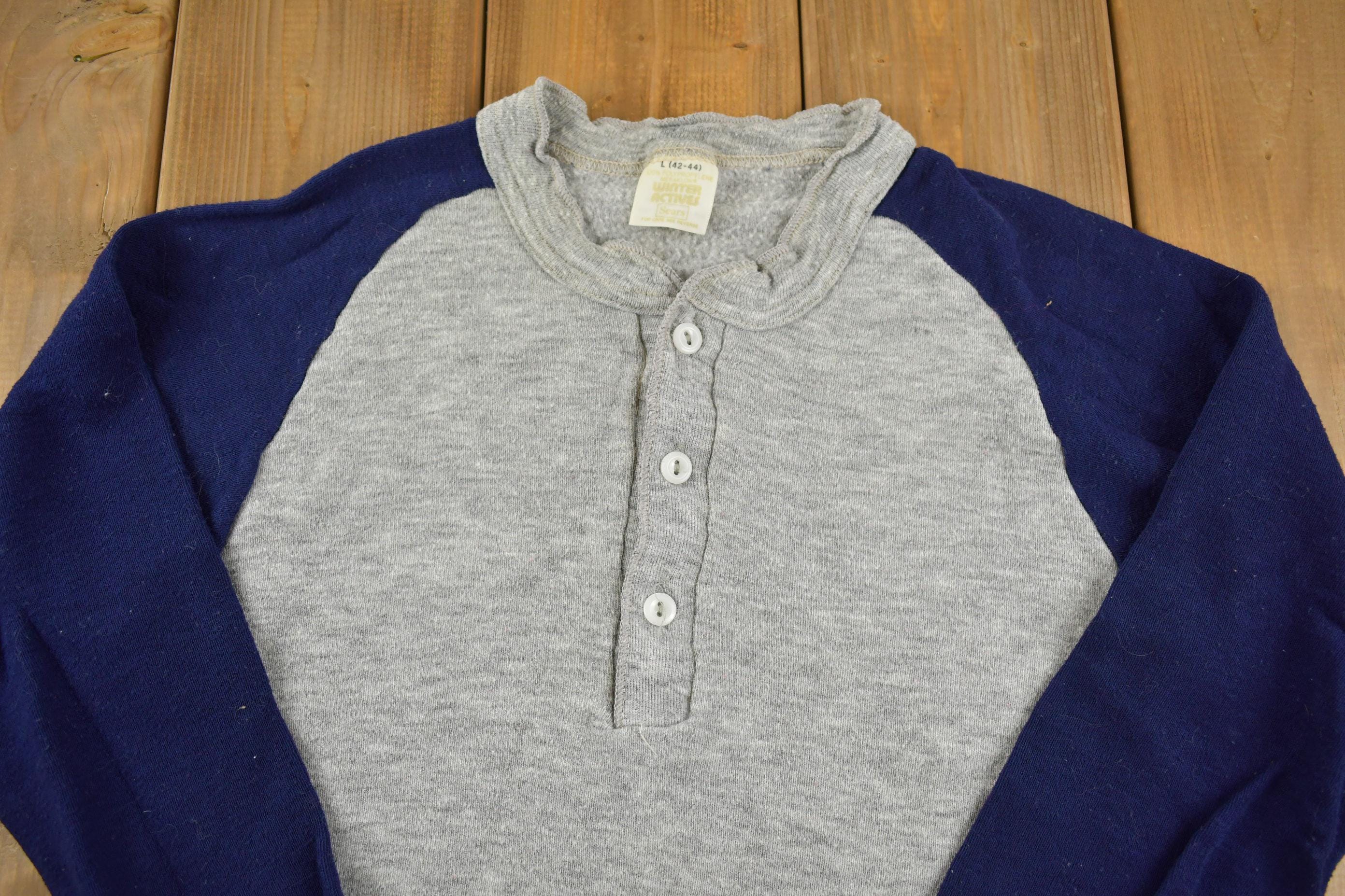 Vintage 1970s Sears Thermal Sweater Made In USA