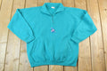 Vintage 1990s Lady Foot Locker Floral Quarter Zip Souvenir Crewneck Sweatshirt