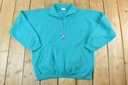 Vintage 1990s Lady Foot Locker Floral Quarter Zip Souvenir Crewneck Sweatshirt