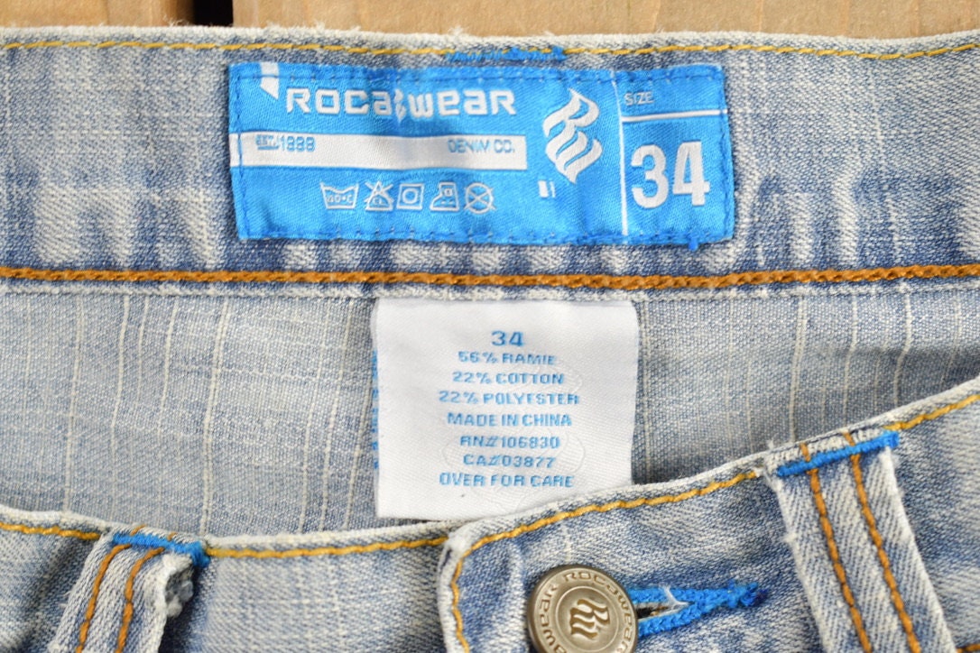 Vintage 1990s Roca Wear Denim CO Jeans Embroidered Jeans 34 x 32