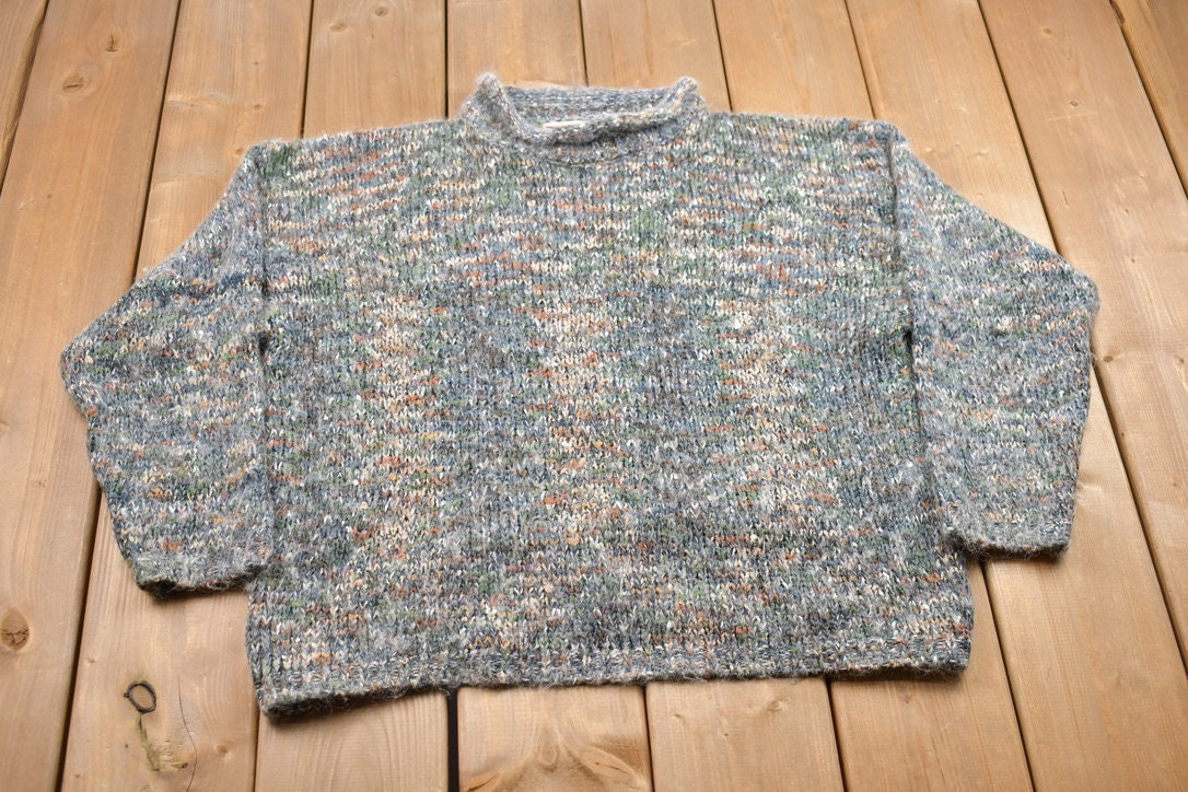 Vintage 1990s North Crest Knitted Wool Crewneck Sweater