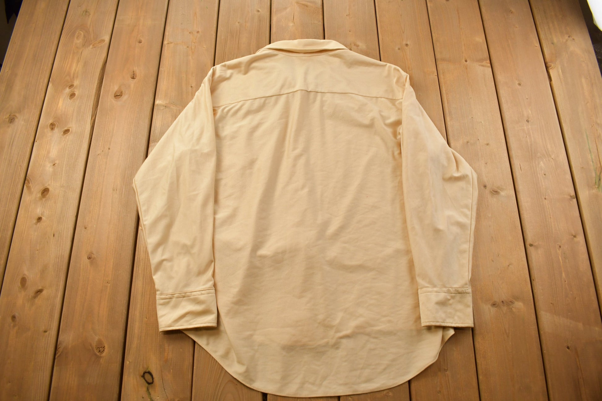 Vintage 1990s Fashion Knits Blank Nylon Button Up Shirt /