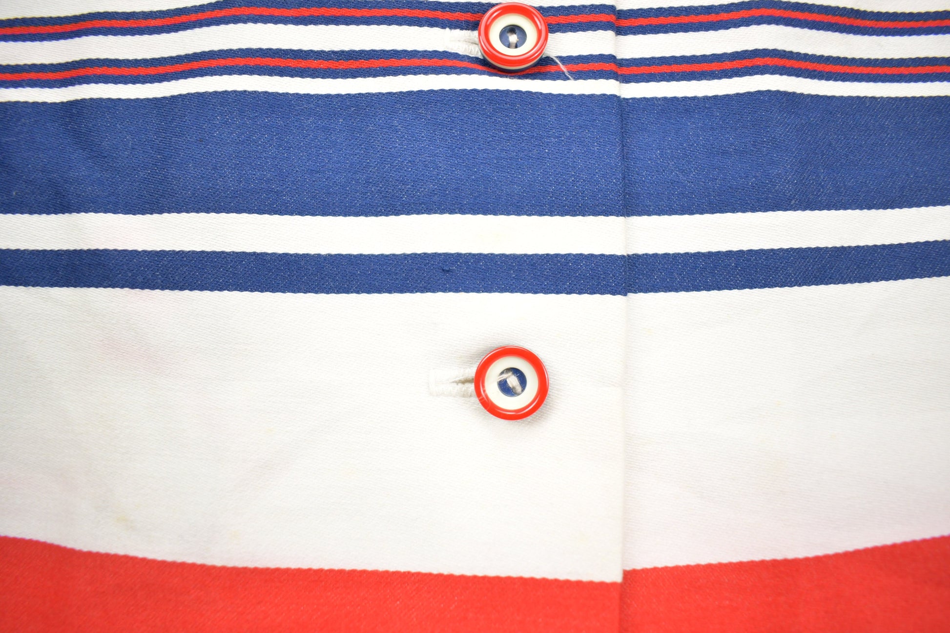 Vintage 1970s Striped Women's High Collared Button Up Shirt Dress