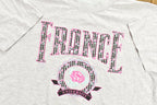 Vintage 1990s University of France Collegiate T-Shirt  Americana  Sportswear  Athleisure  Made In USA  Crop Top  Single Stitch