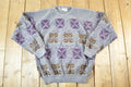 Vintage 1990s Oggi Mode Knit Abstract Pattern Wool Blend Crewneck Sweater Mens L