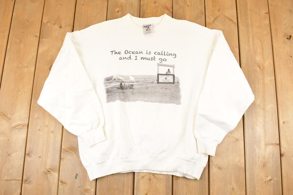 Vintage 1990s Ocean City New Jersey Graphic Print Crewneck Sweatshirt Men's L