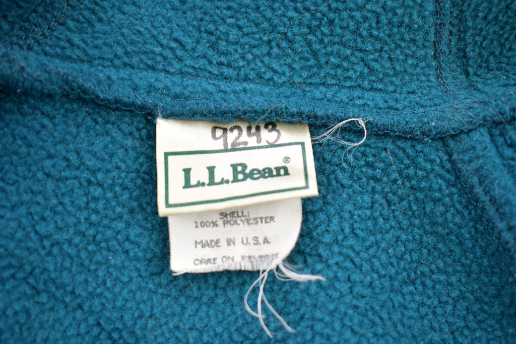 Vintage 1990s L.L. Bean Turquoise Fleece Hoodie