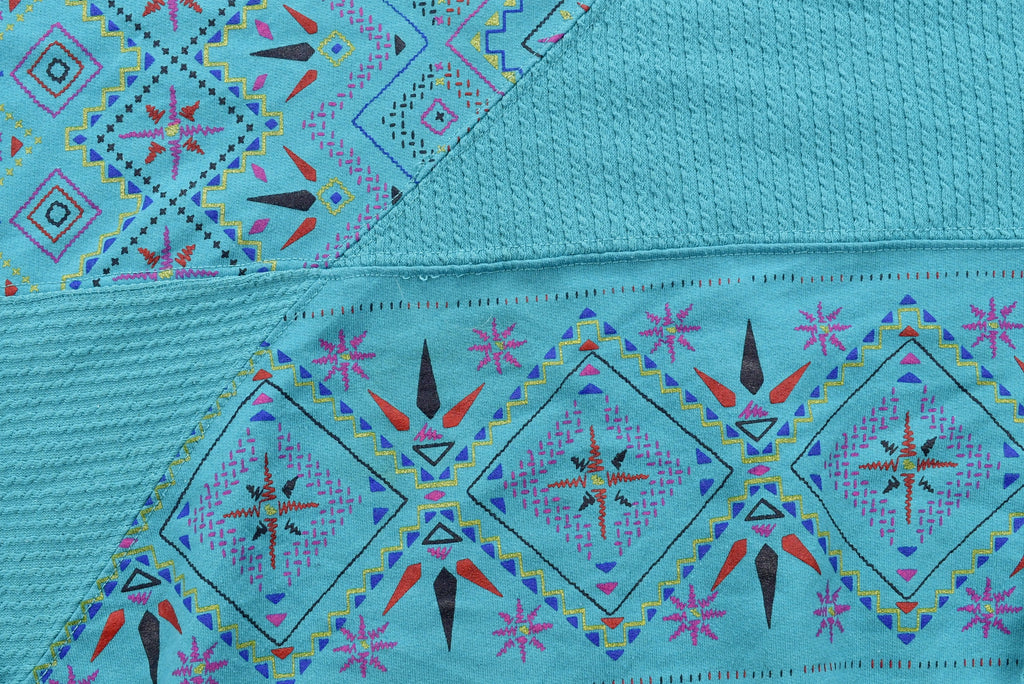 Ethnic Print Quarter Zip Sweatshirt