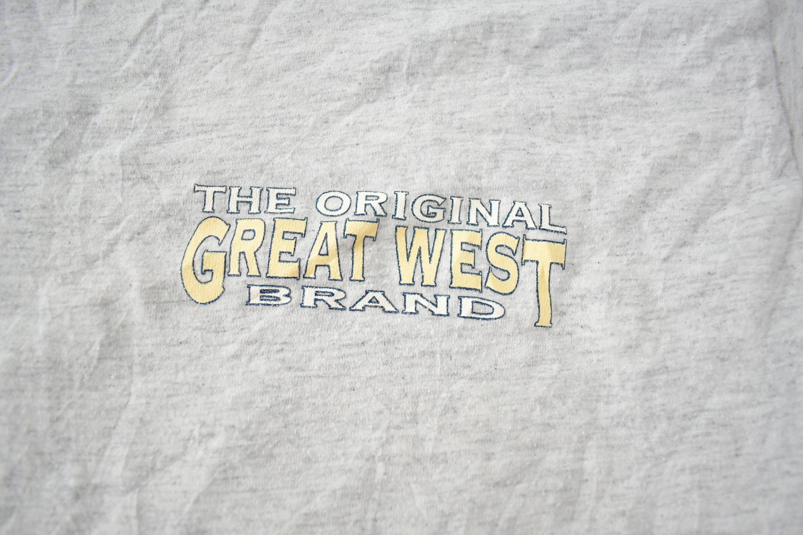 Vintage 1980s Great West Brand Single Stitch Graphic T Shirt Made In USA