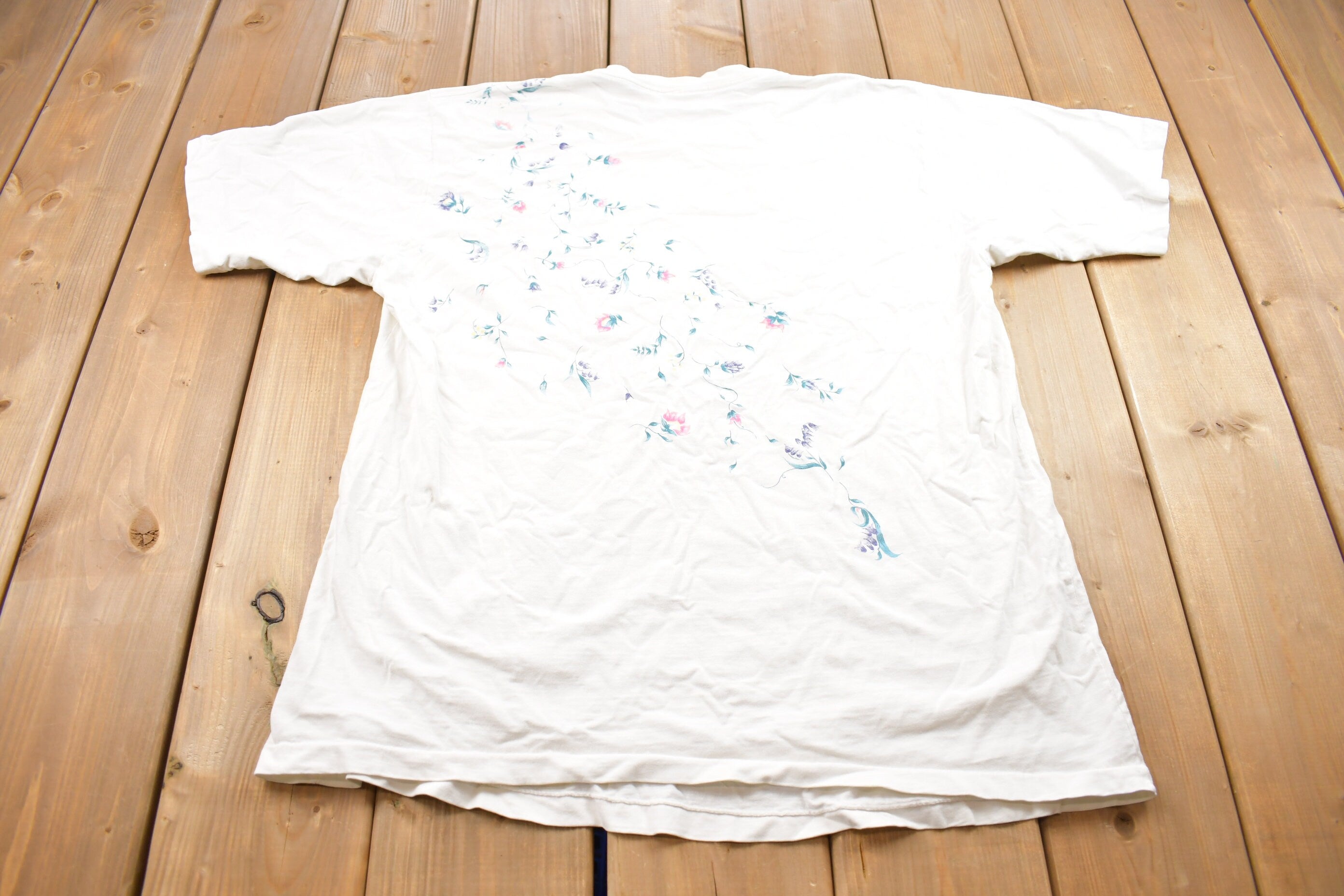 Vintage 1990s Floral AOP Graphic T Shirt