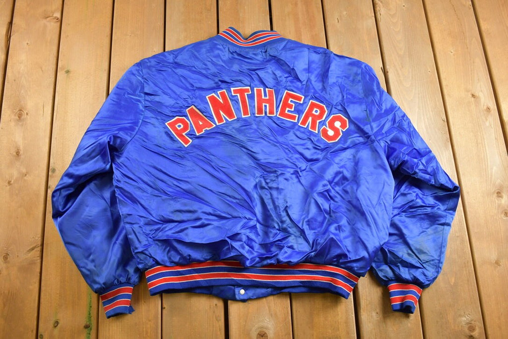Vintage 1990s Panthers Snap Button Satin Swingster Windbreaker Jacket Athleisure