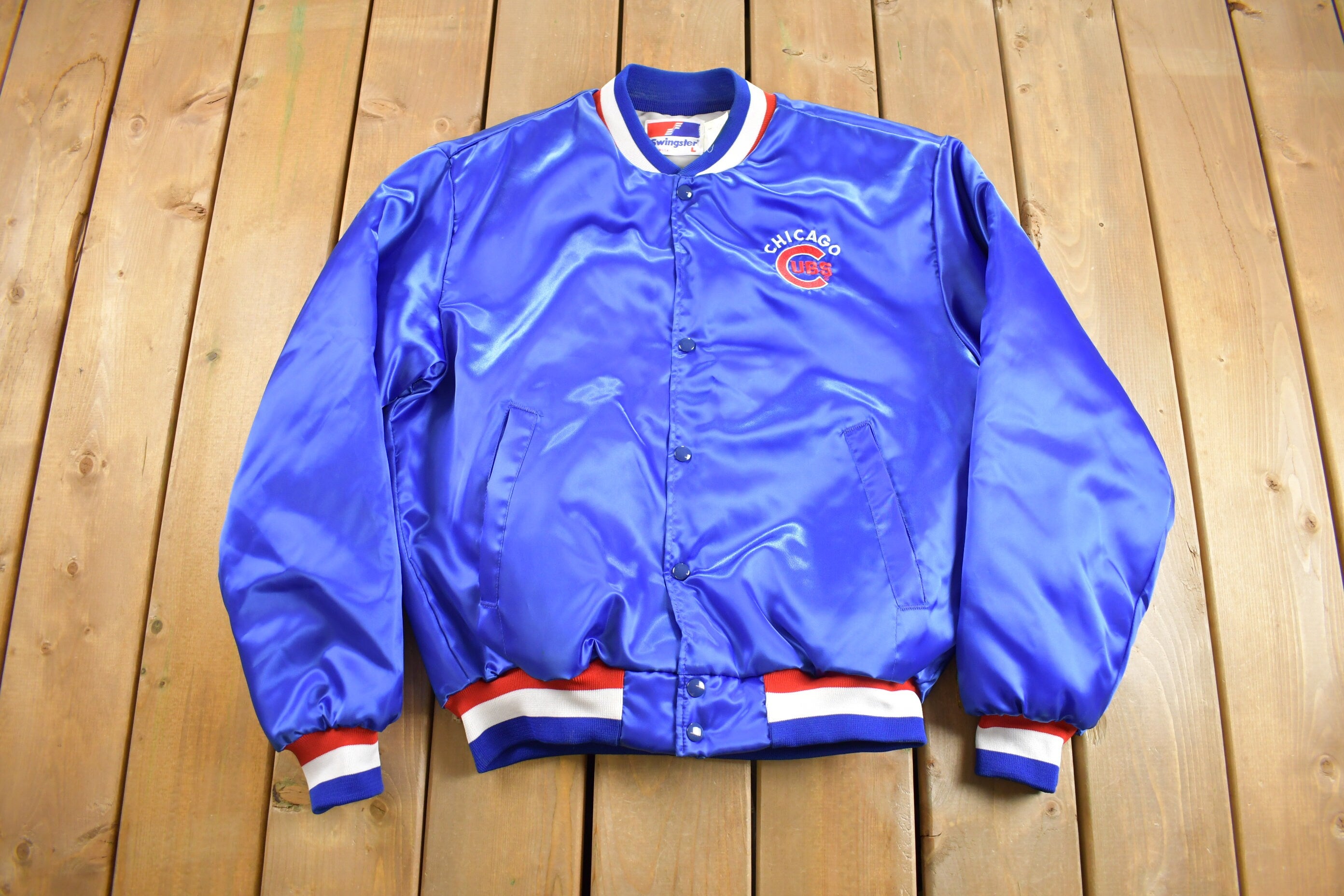 Vintage 1980s Chicago Cubs MLB Satin Jacket