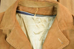Vintage 1960s Leather Suede Western Style Button Up Long Jacket Made In USA