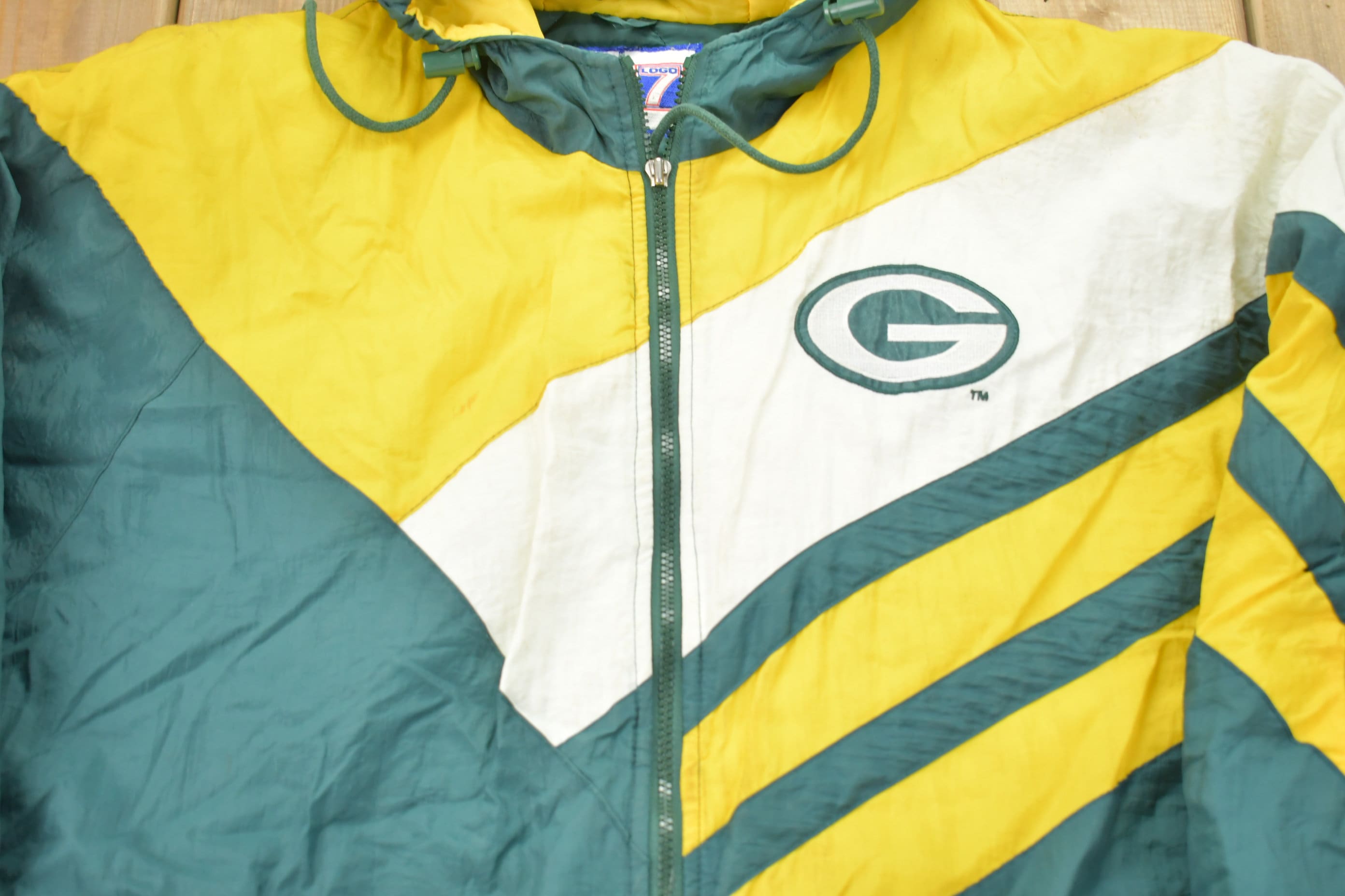 Vintage 1990s Green Bay Packers NFL Logo7 Puffer Jacket