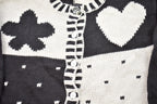 Vintage 1980s Knitted Heart Graphic Cardigan Sweater