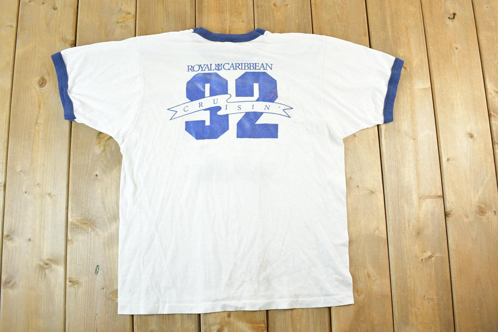 Vintage 1980s Royal Caribbean Cruises Souvenir Ringer T-Shirt Mens L