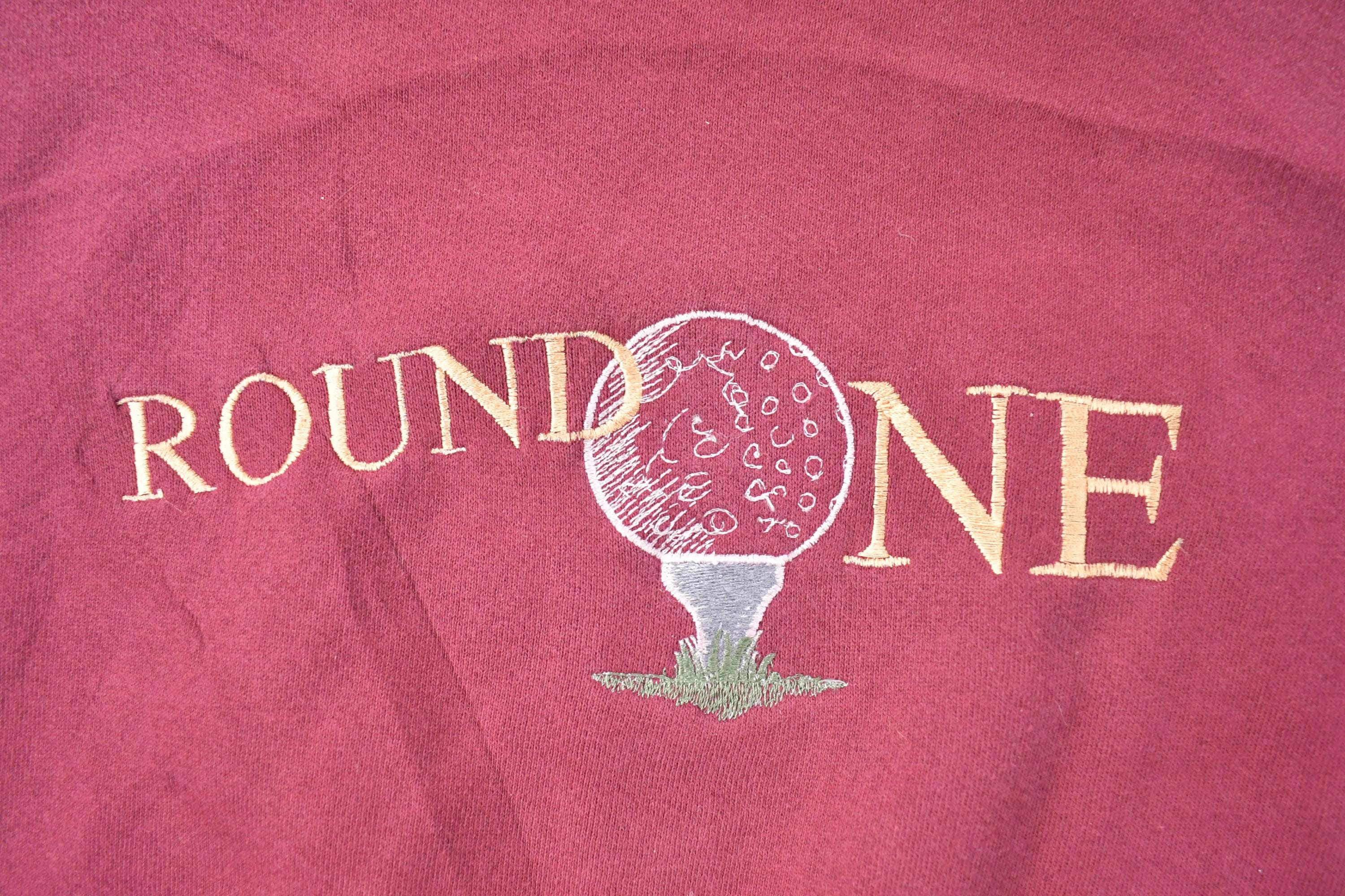 Vintage 1990s Round One Heavyweight Golf Crewneck Sweatshirt