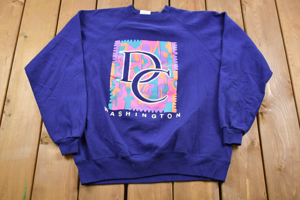 Vintage 1980s Washington DC Raglan Crewneck Sweatshirt