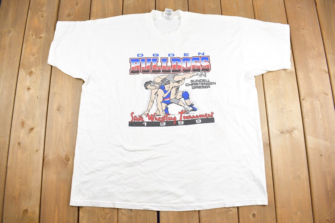 Vintage 1999 Ogden Bulldogs Wrestling Graphic T-Shirt