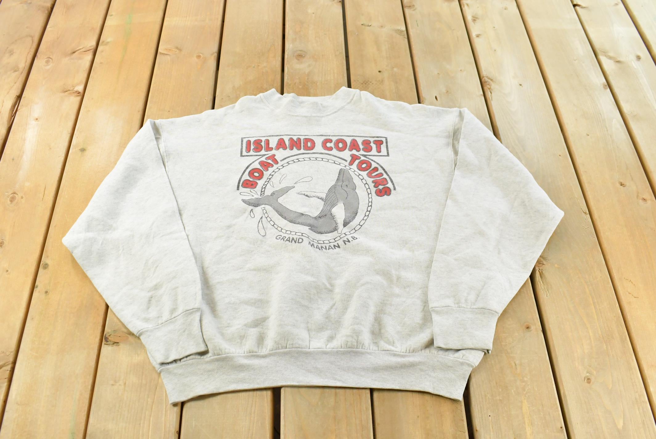 Vintage 1990s Boat Tour Travel New Brunswick Crewneck Sweatshirt Mens L