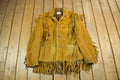 Vintage 1960s Sprung Genuine Leather Western Fringe Jacket Mens 44