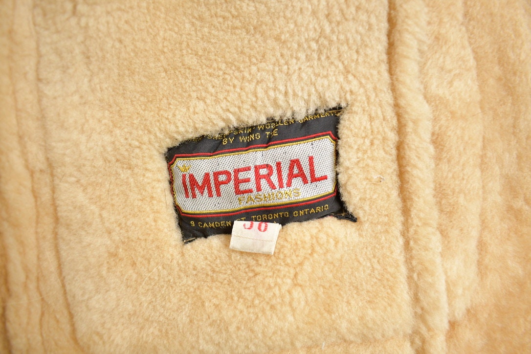 Vintage 1980s Imperial Shearling Sherpa Lined Coat / Button Up Winter Outerwear / Streetwear / Vintage Fur / Made In Canada