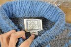 Vintage 1980s Del Mundo Wool Hand Knit Full Zip Sweater Men's Large