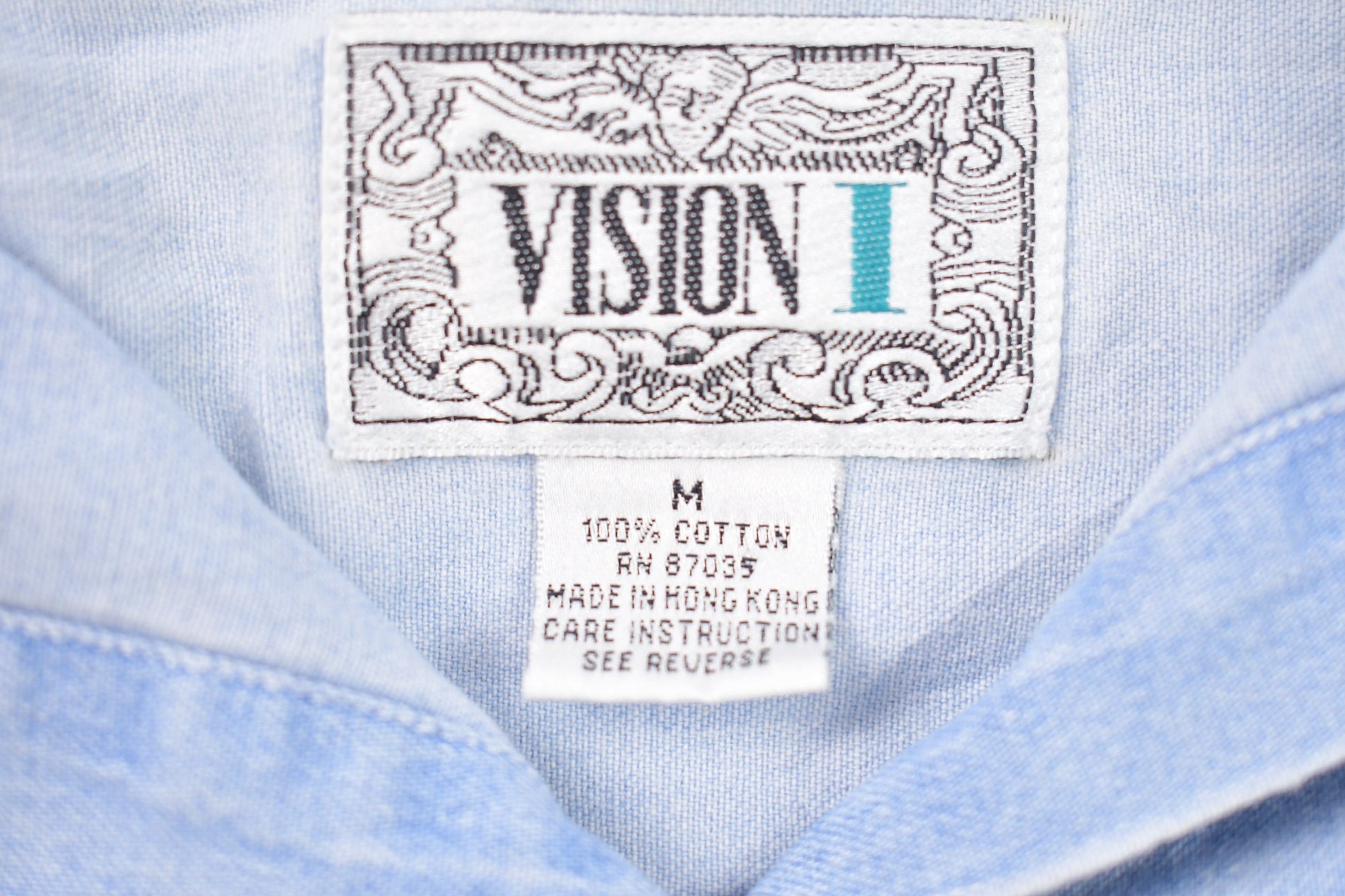 Vintage 1990s Denim Button Up Shirt  1990s Button Up  Casual Wear  Workwear  Jean Button Up