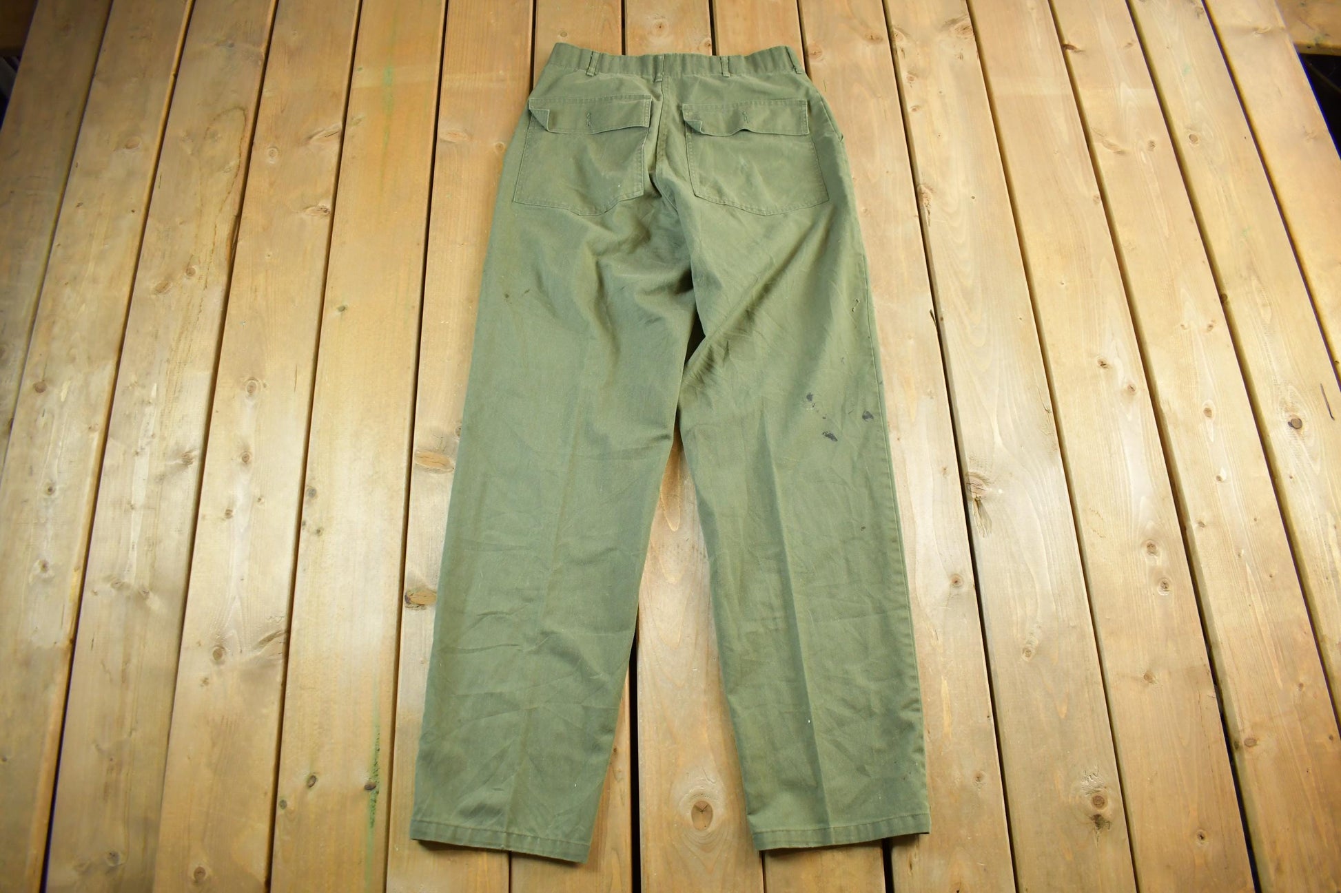Vintage 1970s Military OG-107 Sateen Fatigue Pants Size 31 x 33