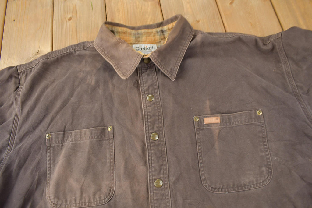 Vintage Y2K Plaid Lined Thrashed Carhartt Button Up Shirt